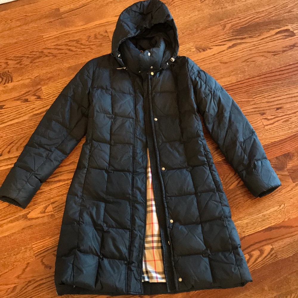 Authentic Burberry long puffer coat, size XS